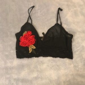 Sheer rose bralette